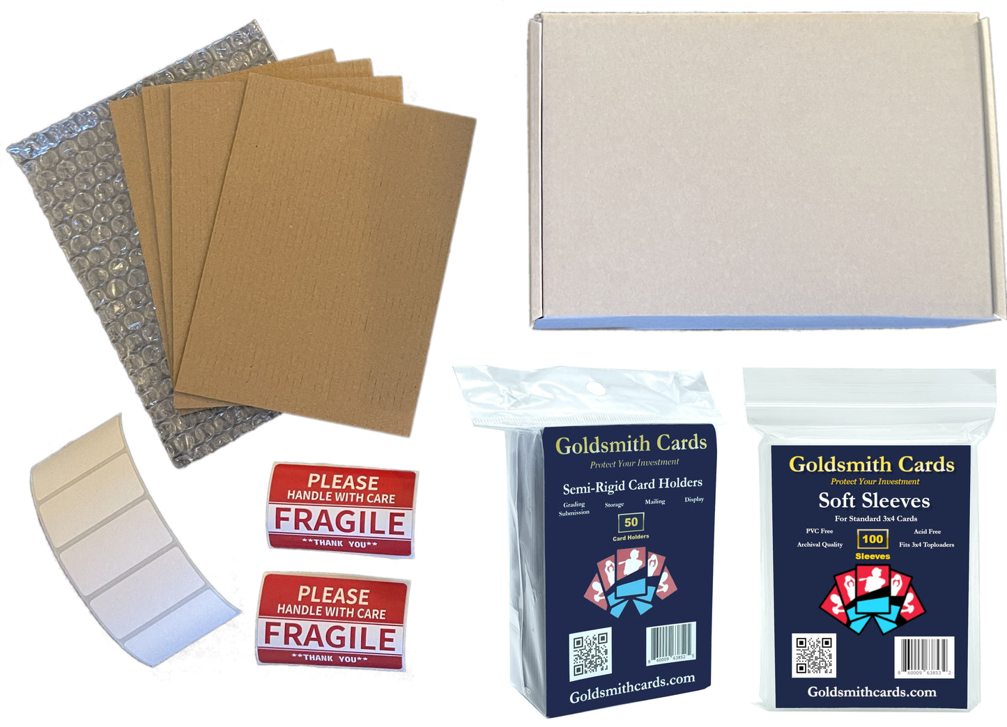 Cardboard+Gold+Semi+Rigid+Card+Holder+for+PSA%2FBGS+Graded+Card+Submittions+-+Pack+of+50  for sale online,  in 2023